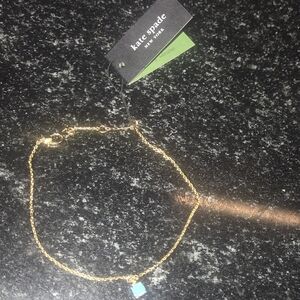 Kate Spade Gold Ankle Bracelet with Blue Charm
